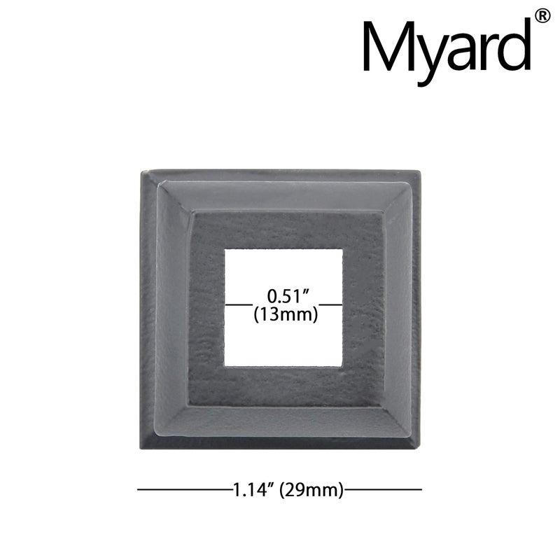 Myard Pitch Angled Slant Shoes with Screw Furniture for 1/2 Inches Square Iron Stair Deck Balusters, 44 Inches 10-Pack (Satin Black) - Image 2